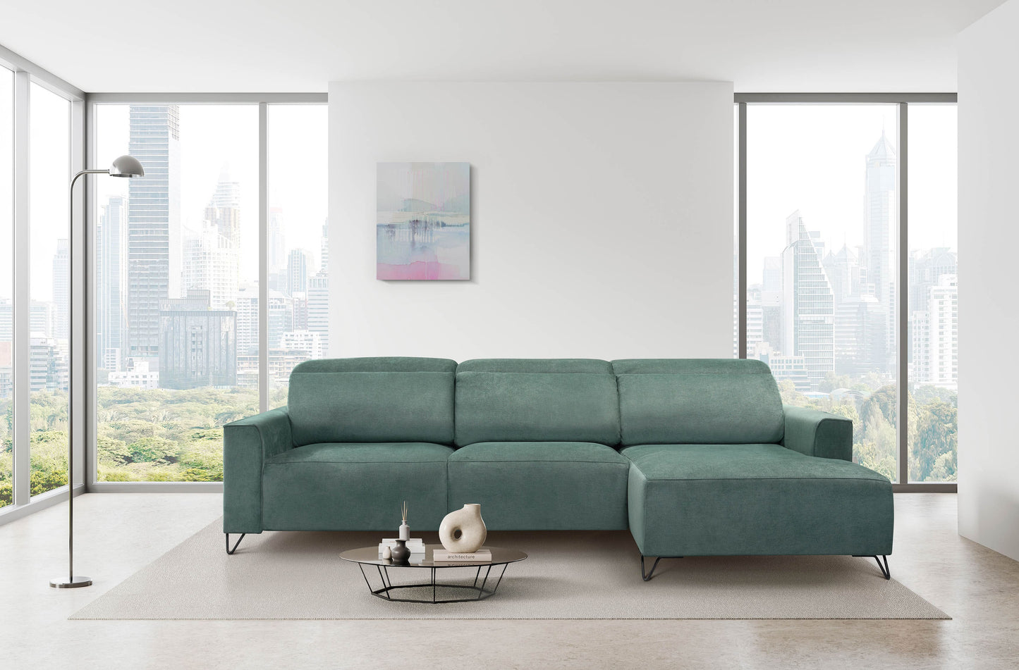 Vita - Sofá deslizante 4 plazas con chaiselongue derecho