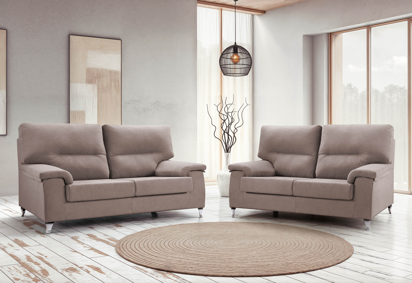 Baltic – 3 Plazas + 2 Plazas | Conjunto de Sofás Modernos de Poco Fondo (90 cm)