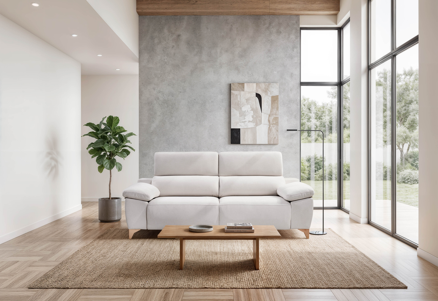 Carla - Sofá deslizante 3 Plazas con viscoelástica y cabezal italiano