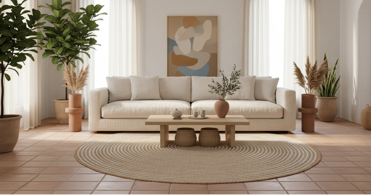 Sofá en ambiente mediterráneo